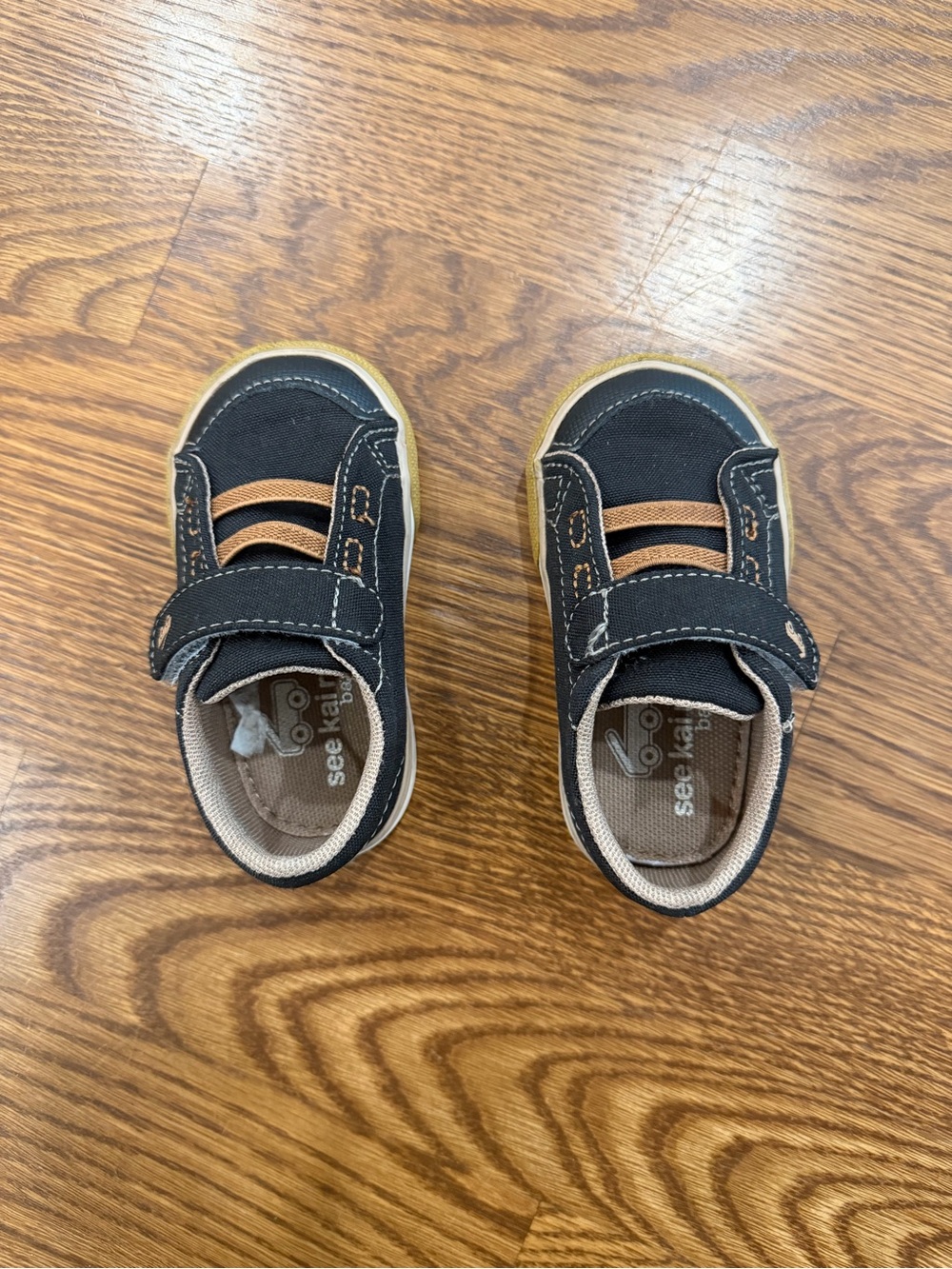 See Kai Run Black and Tan Velcro Shoes for Kids - 4